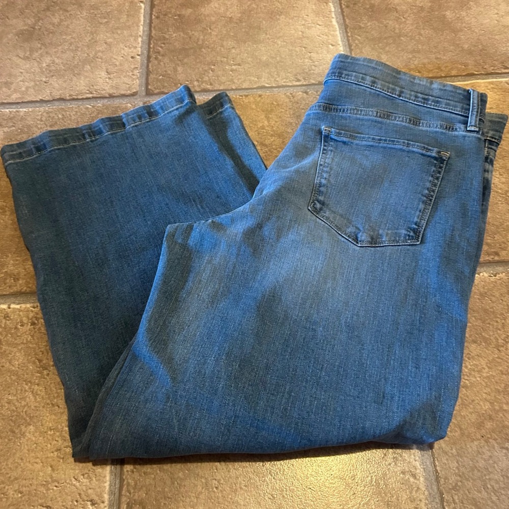 St Johns Bay Secretly Slender Wide Leg Jeans 16S Lt Shadow Tummy Control New